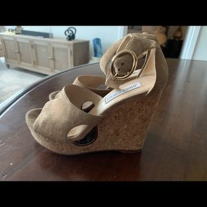 Jimmy Choo Suede cork Wedge 8US + “small bundle”